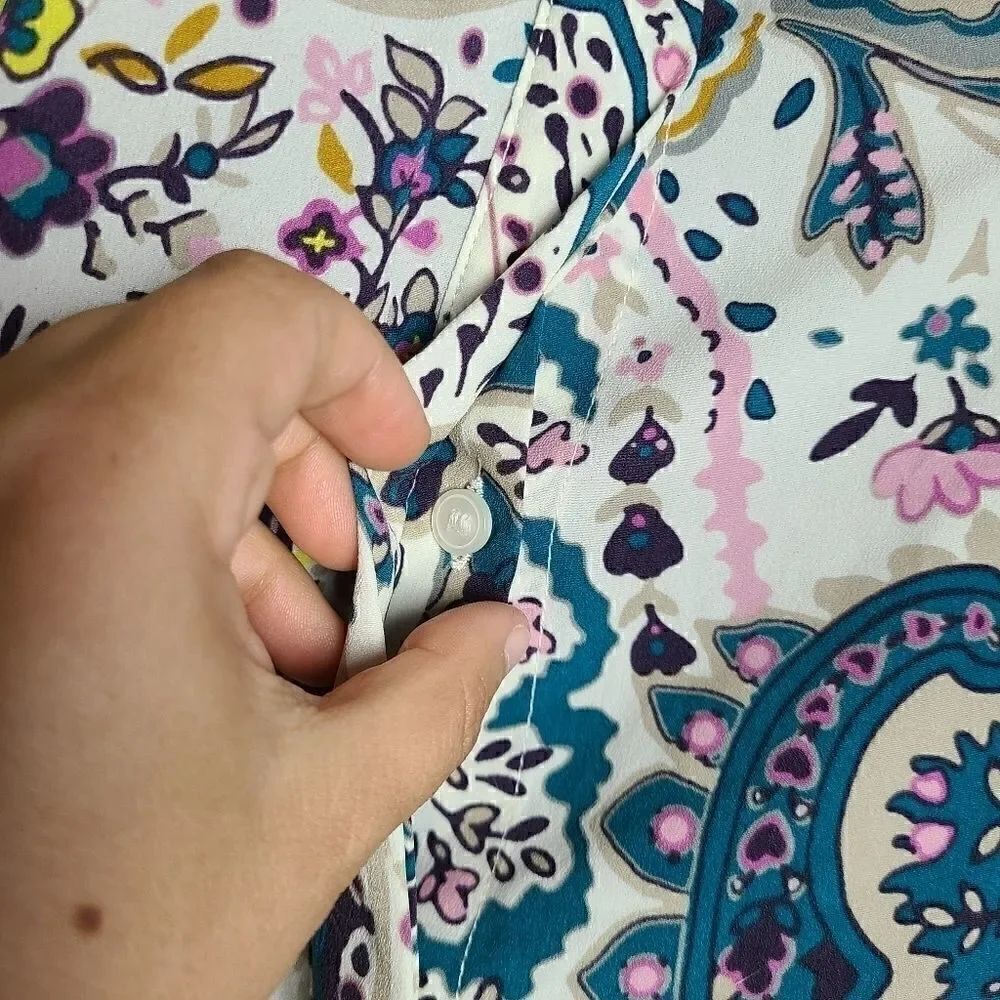 Talbots Floral Long Sleeve Button Up - Picture 4 of 8